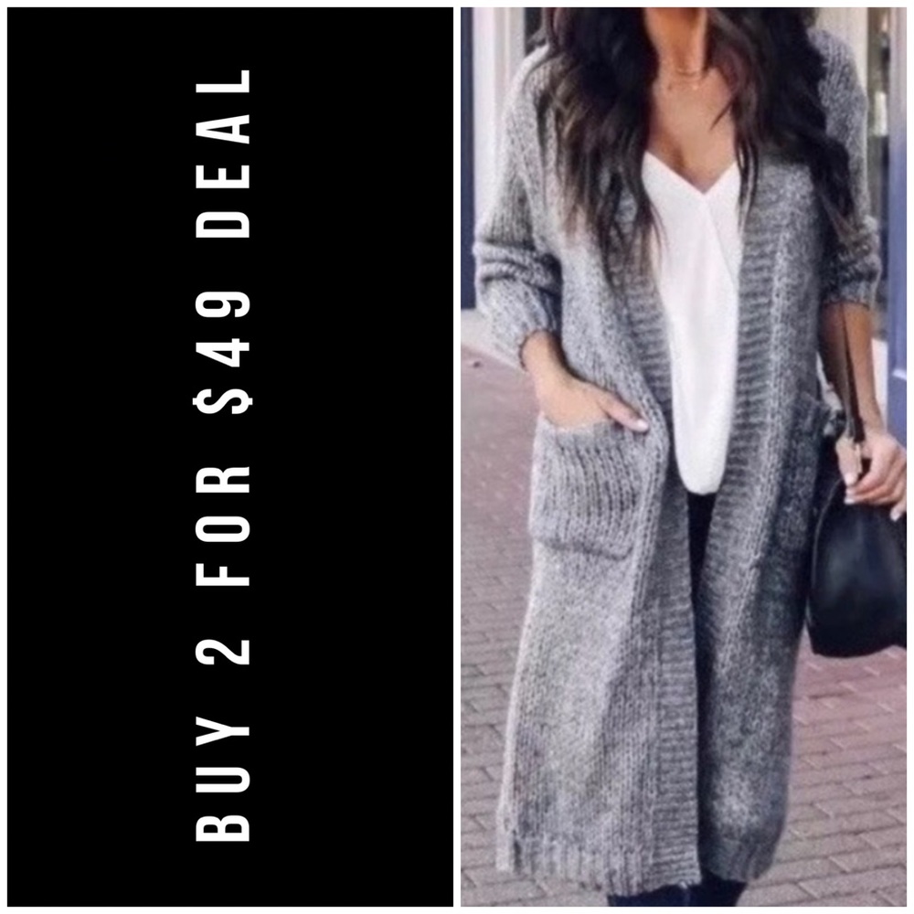 ❄️GRAY CHUNKY KNIT CARDIGAN